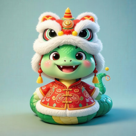 chinese new year dragon doll on blue background, chinese new year conceptの素材