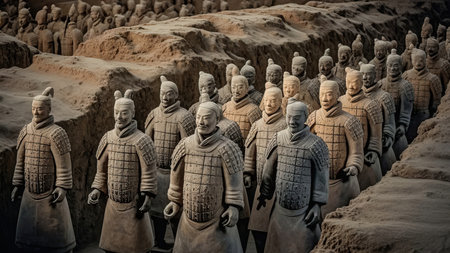 Terracotta Army in Xi'an, China.の素材
