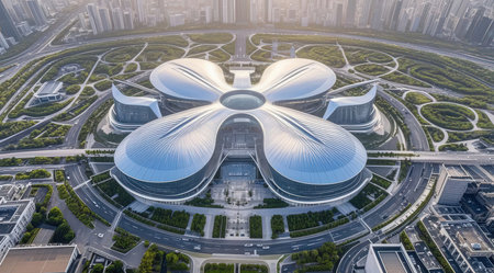 Aerial view of modern architecture in shanghai,China.の素材