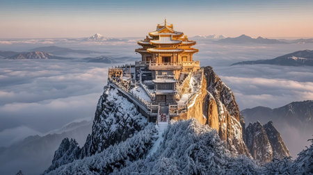 Panoramic view of Mount Huangshan is a famous tourist attraction in China.の素材