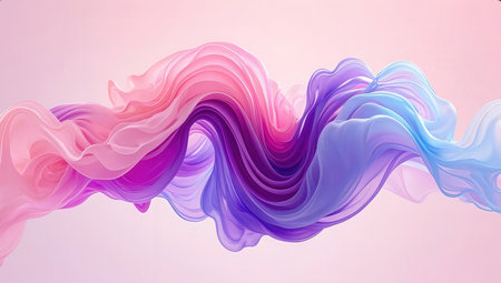 abstract colorful background with smooth wavy lines in pink and blue colorsの素材