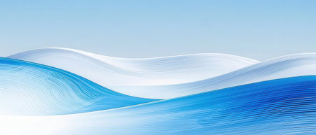 abstract blue background with smooth lines and waves. vector illustration.の素材