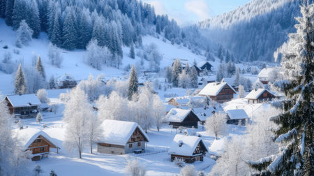 Winter in the swiss alps (Braunwald, Switzerland)の素材