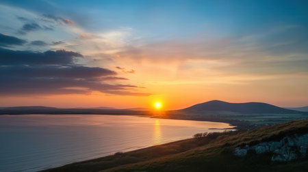 Sunset over the Lake Balaton, Hungary. Long exposure.の素材