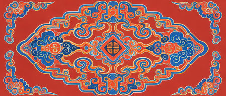 Seamless pattern in oriental style. Vector illustration for your designの素材