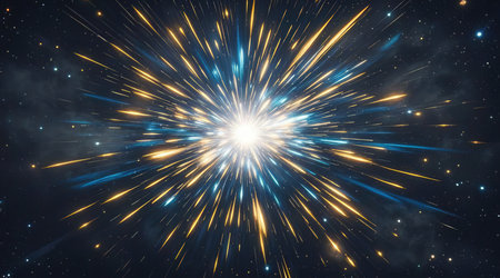 Abstract background with nebula and rays of light. 3d renderingの素材