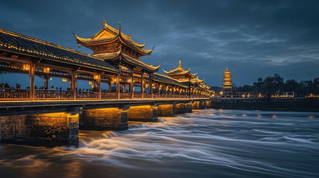 Night scene of the Yangtze River in Suzhou, Chinaの素材