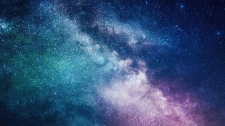 Night sky with stars and nebula. Elements of this image furnished by NASAの素材