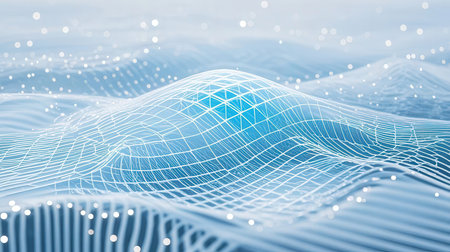 3D rendering of abstract digital background with waves and lines. Futuristic shape.の素材