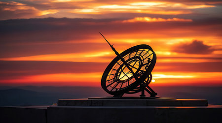Astronomical observatory in Prague, Czech Republic at sunset.の素材