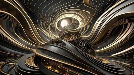 3d illustration of abstract geometric composition,digital art works. 3d rendering.の素材