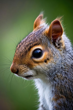 Close up portrait of a gray squirrel (sciurus carolinensis)の素材