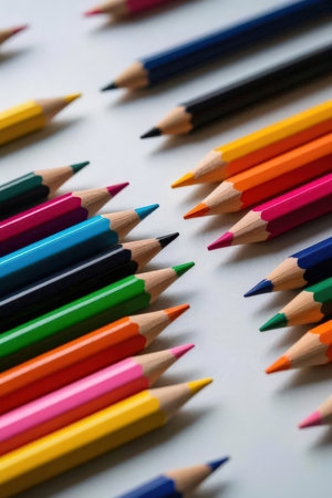 Color pencils isolated on white background. Back to school concept.の素材