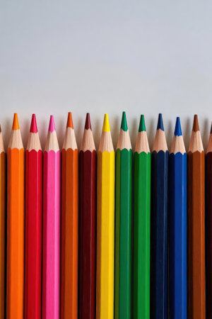 Colored pencils isolated on white background. Back to school.の素材