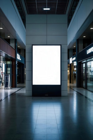Blank billboard in the train station, ready for your advertisement.の素材