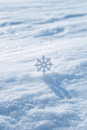 snowflake on white snow background, winter snowflakes backgroundの素材