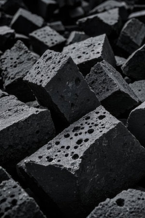 Concrete blocks in black and white tone. Abstract background and texture for design.の素材