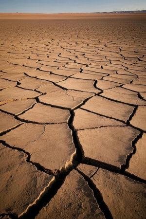 Dry land in the Namib Desert, Namibia, Africaの素材