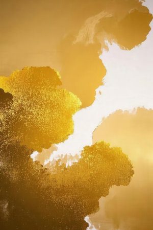 abstract watercolor background in yellow, orange and black colors.の素材
