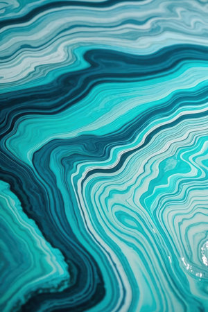 Abstract blue background with marble pattern. Acrylic painting with marbling texture.の素材