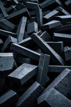 abstract background of black and white color of concrete blocks stacked togetherの素材