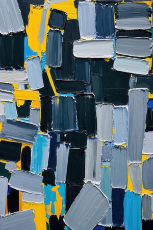 Colorful abstract background painted on a wall with acrylic paints. Fragment of artwork.の素材