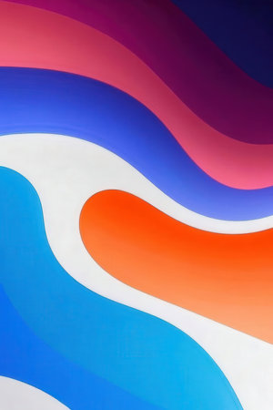 Colorful abstract background with curved lines in blue, orange and purple colorsの素材
