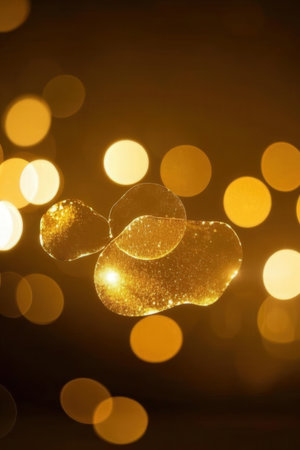 Abstract gold bokeh background. Christmas and New Year concept.の素材