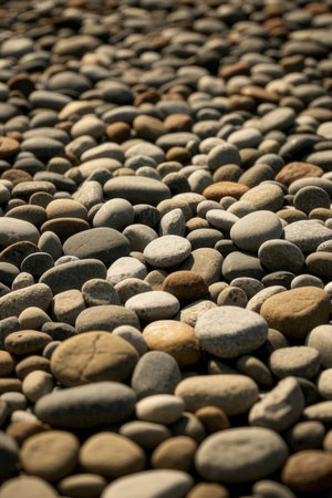 pebble stones on the beach, abstract background, close upの素材