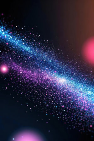 glowing particles in space, computer generated abstract background, 3D renderingの素材