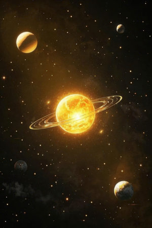 Planets and galaxy, science fiction wallpaper. Beauty of deep space. Billions of galaxies in the universe Cosmic art backgroundの素材