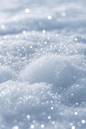 abstract background of fresh snow with bokeh defocused lightsの素材