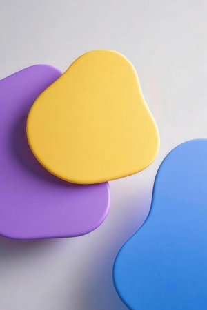 Colorful paper hearts on a white background, valentine's dayの素材