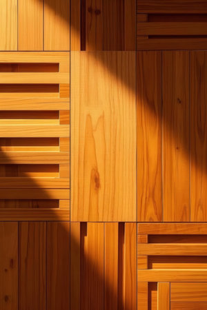 Wooden wall in the sunlight. Abstract background and texture for design.の素材