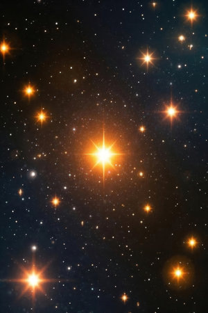 Stars of a planet and galaxy in a free space. 3D renderingの素材