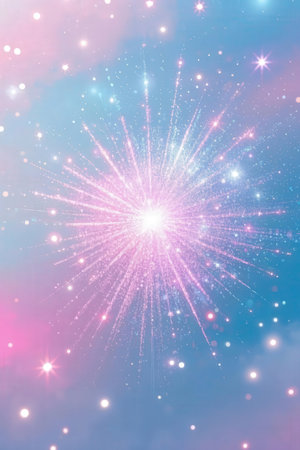 Fireworks on the background of the night sky. Vector illustration.の素材