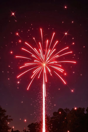 fireworks in the night sky, beautiful holiday firework in the night skyの素材