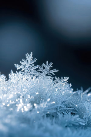 Christmas background with snowflakes and bokeh, shallow depth of fieldの素材
