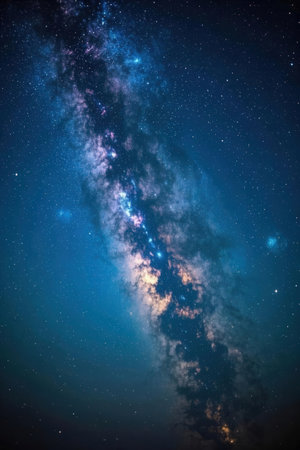 Milky way galaxy with stars and space dust in the universe.の素材