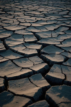 Dry cracked earth background. Global warming, climate change concept.の素材