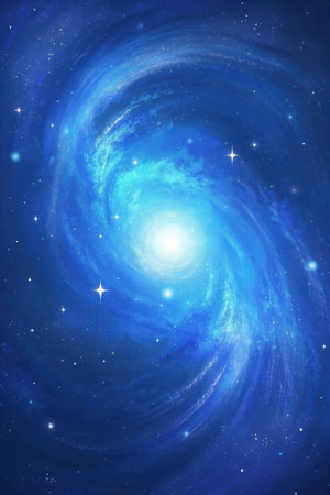 Stars of a planet and galaxy in a free space Elements of this image furnished by NASAの素材