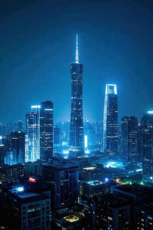 Shanghai Lujiazui Finance and Trade Zone of the modern city nightの素材