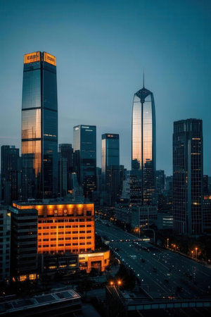 Shanghai Lujiazui Finance and Trade Zone of the modern cityの素材