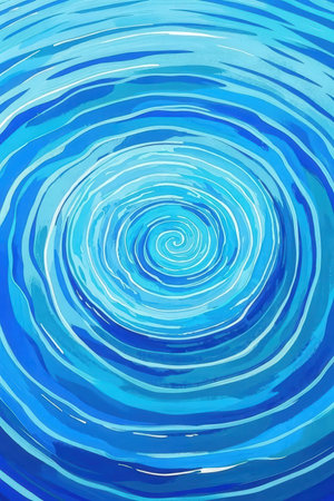 Blue water spiral background. Vector illustration. Abstract water spiral background.の素材