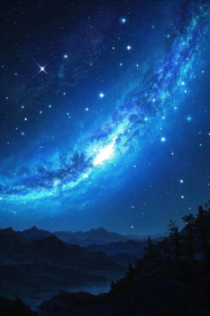 Milky way in the mountains. Elements of this image furnished by NASAの素材