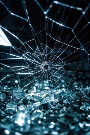 broken glass on black background, broken glass texture, broken glass backgroundの素材