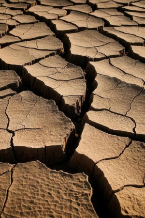 Dry cracked earth background. Global warming and climate change concept.の素材