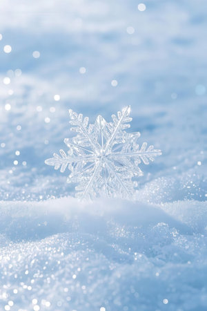 snowflake on the snow background. Christmas and New Year conceptの素材