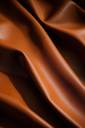 Closeup of brown satin fabric texture background. Luxurious background designの素材