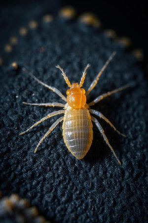 Macro of a termite on a black background in nature.の素材